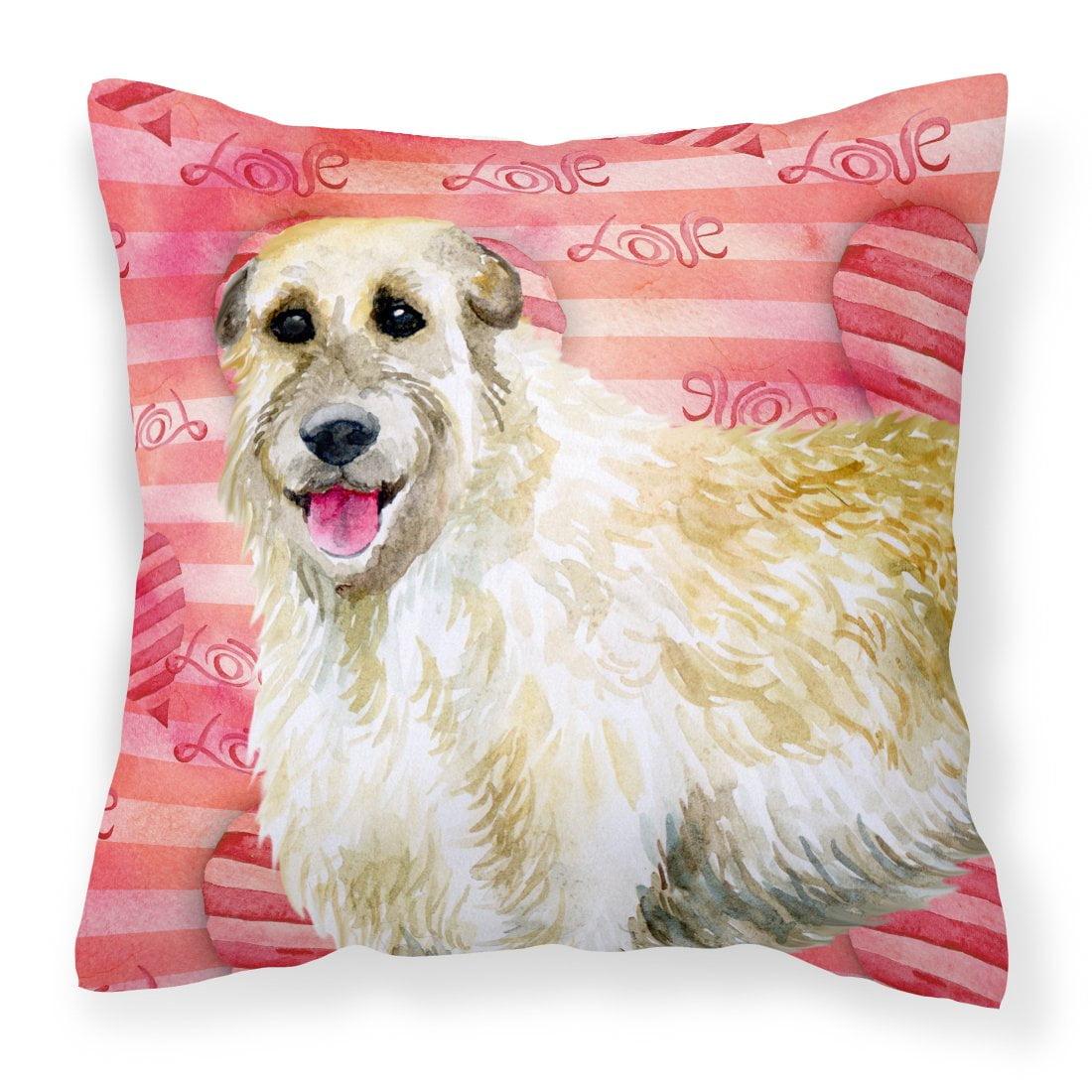 Irish Wolfhound Love Fabric Decorative Pillow