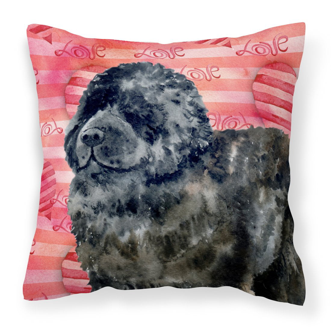 Picture of Carolines Treasures BB9758PW1818 Newfoundland Love Fabric Decorative Pillow