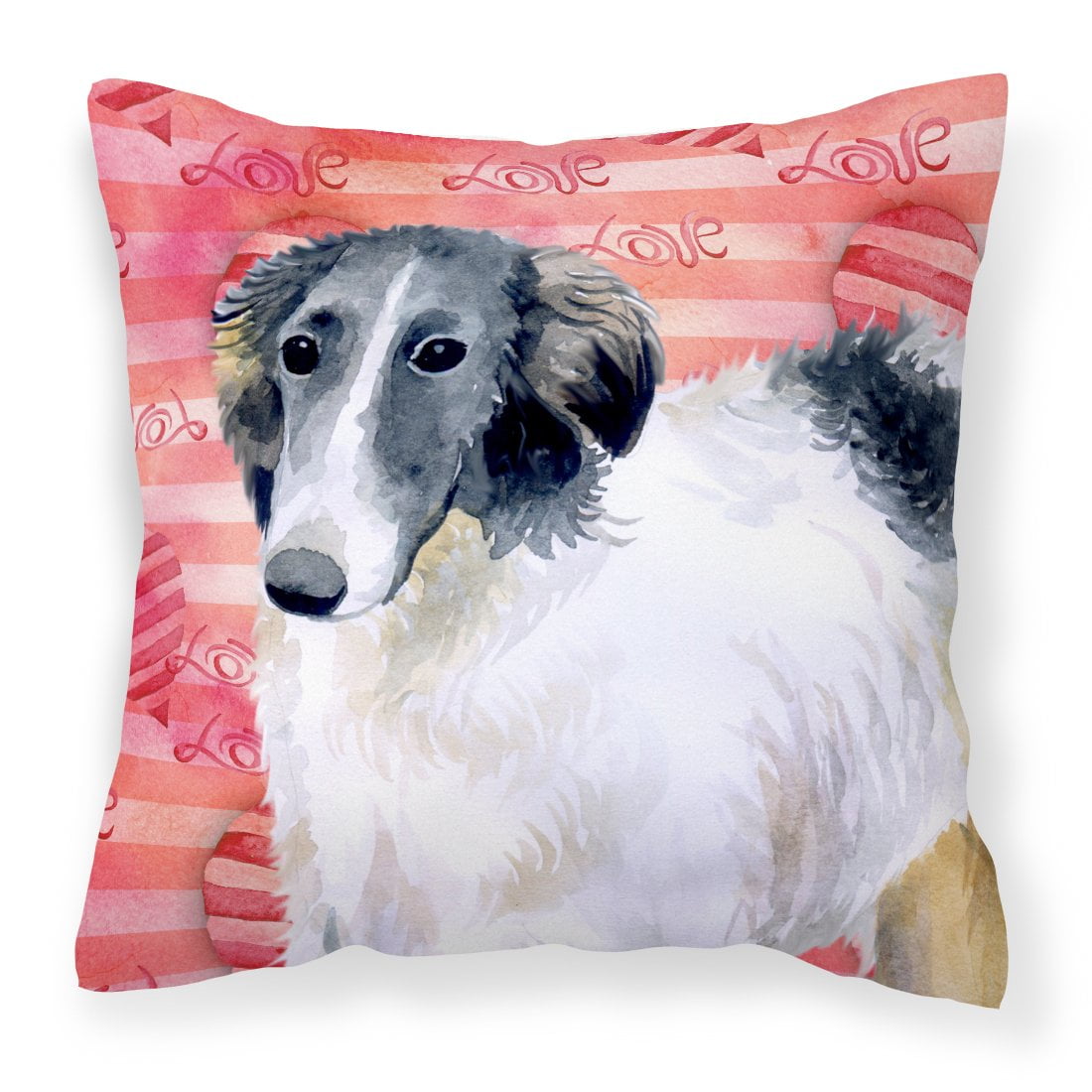 Borzoi Love Fabric Decorative Pillow