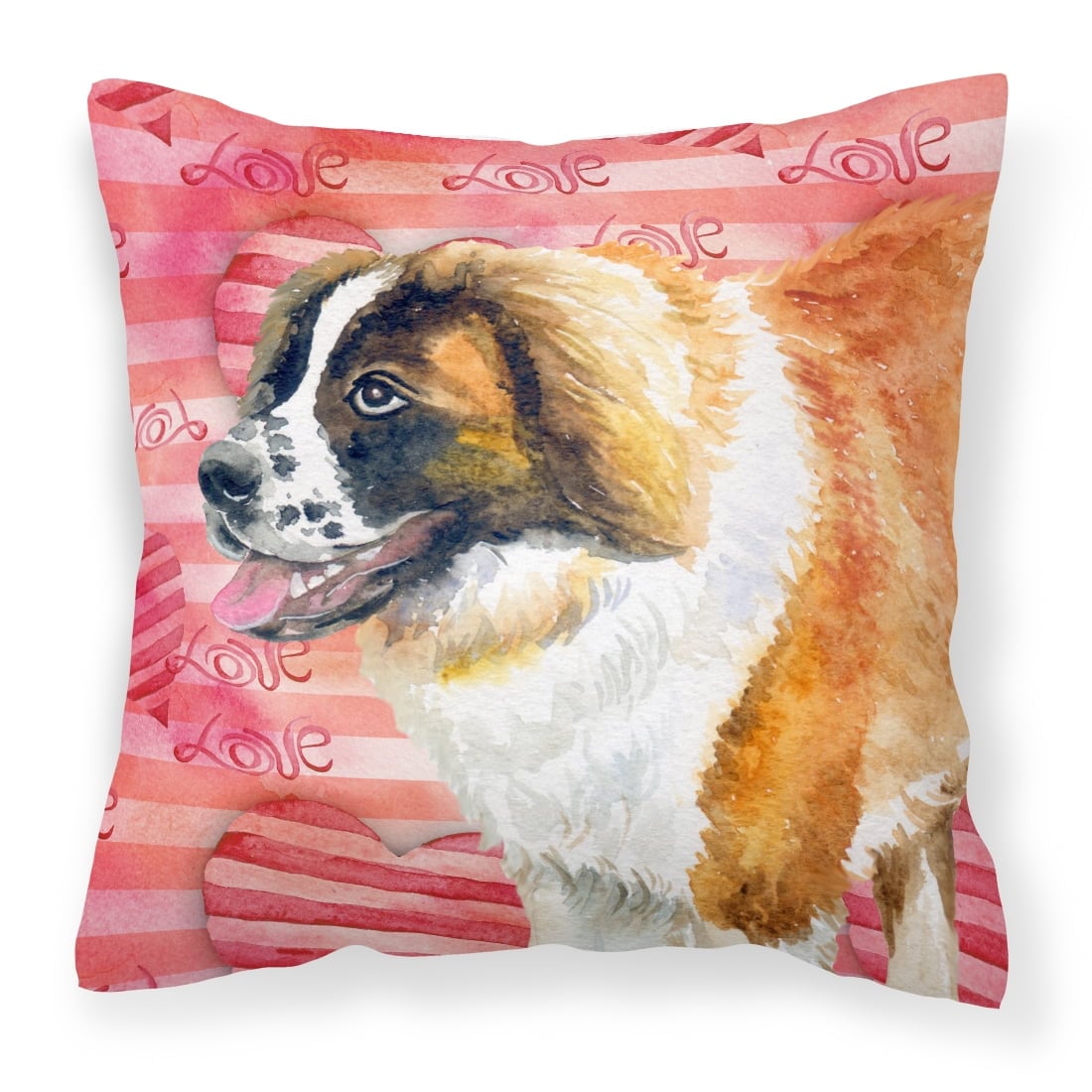 Saint Bernard Love Fabric Decorative Pillow