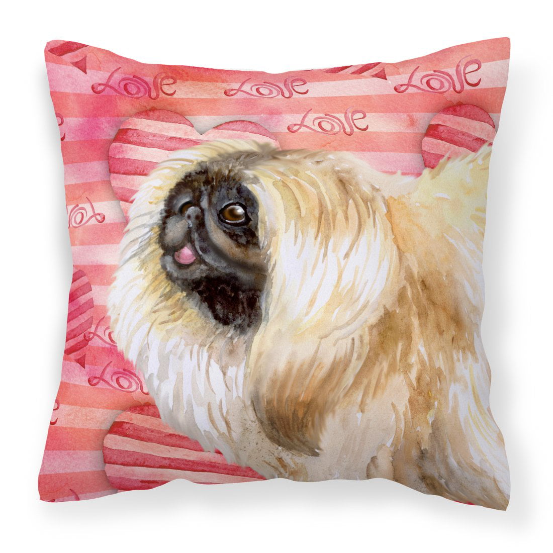 Pekingese Love Fabric Decorative Pillow