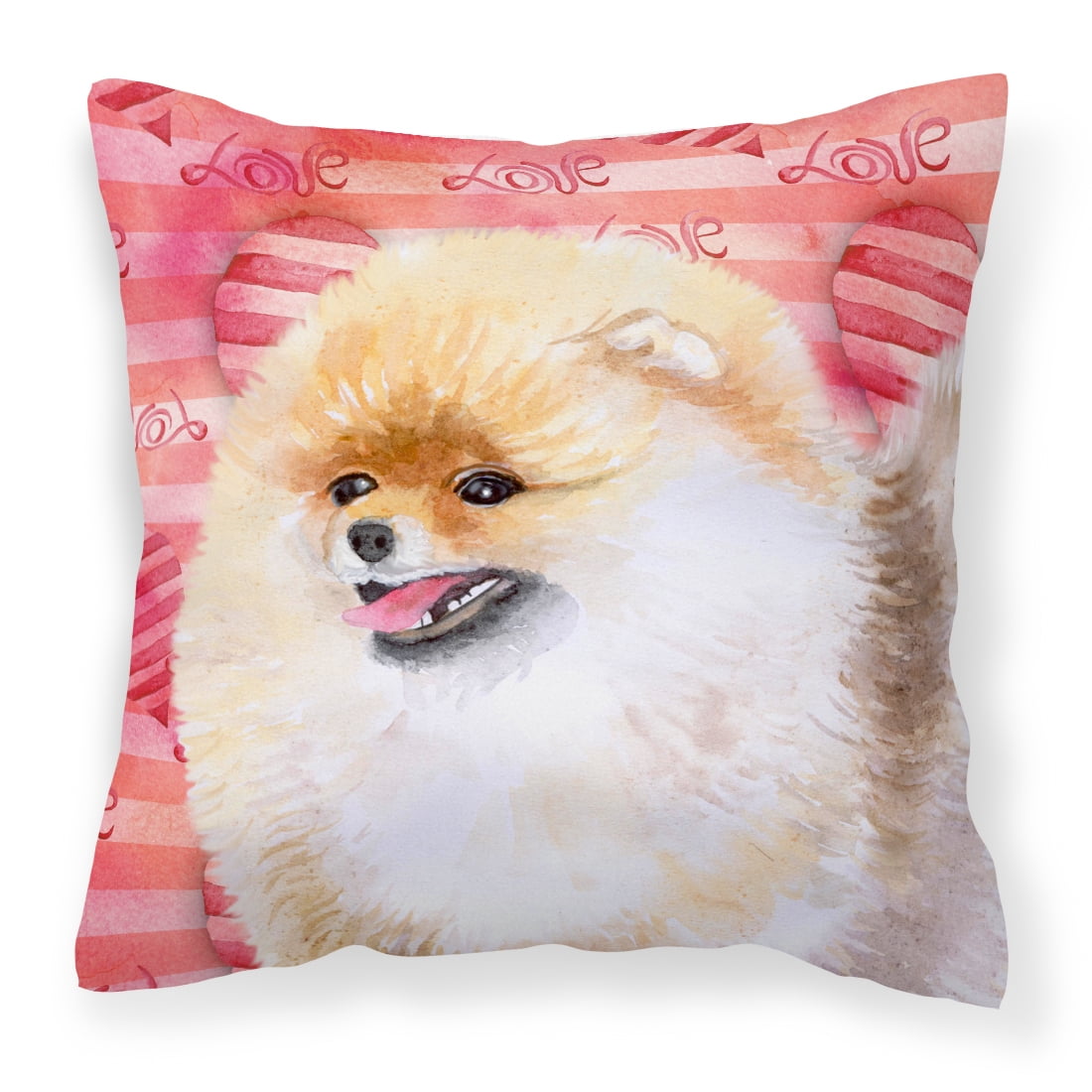 Picture of Carolines Treasures BB9769PW1818 Pomeranian Love Fabric Decorative Pillow