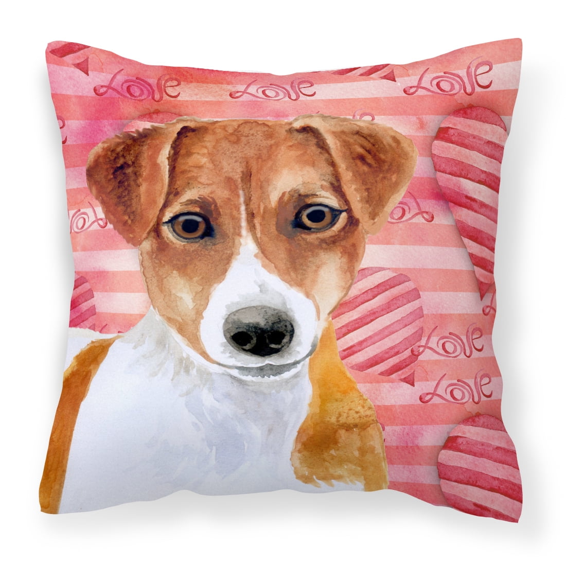 Jack Russell Terrier Love Fabric Decorative Pillow