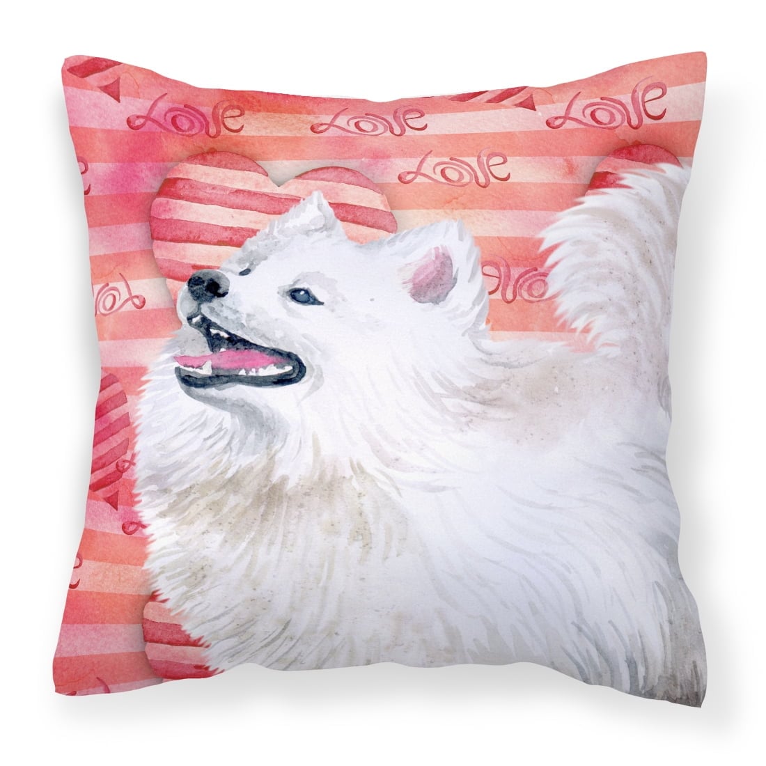 Samoyed Love Fabric Decorative Pillow