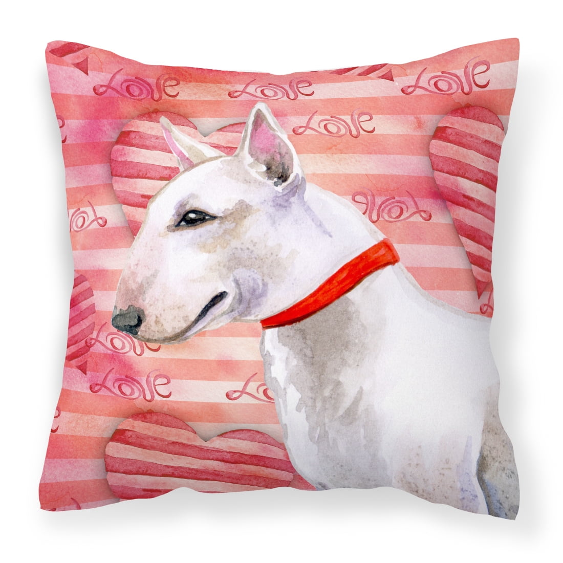 Bull Terrier Love Fabric Decorative Pillow