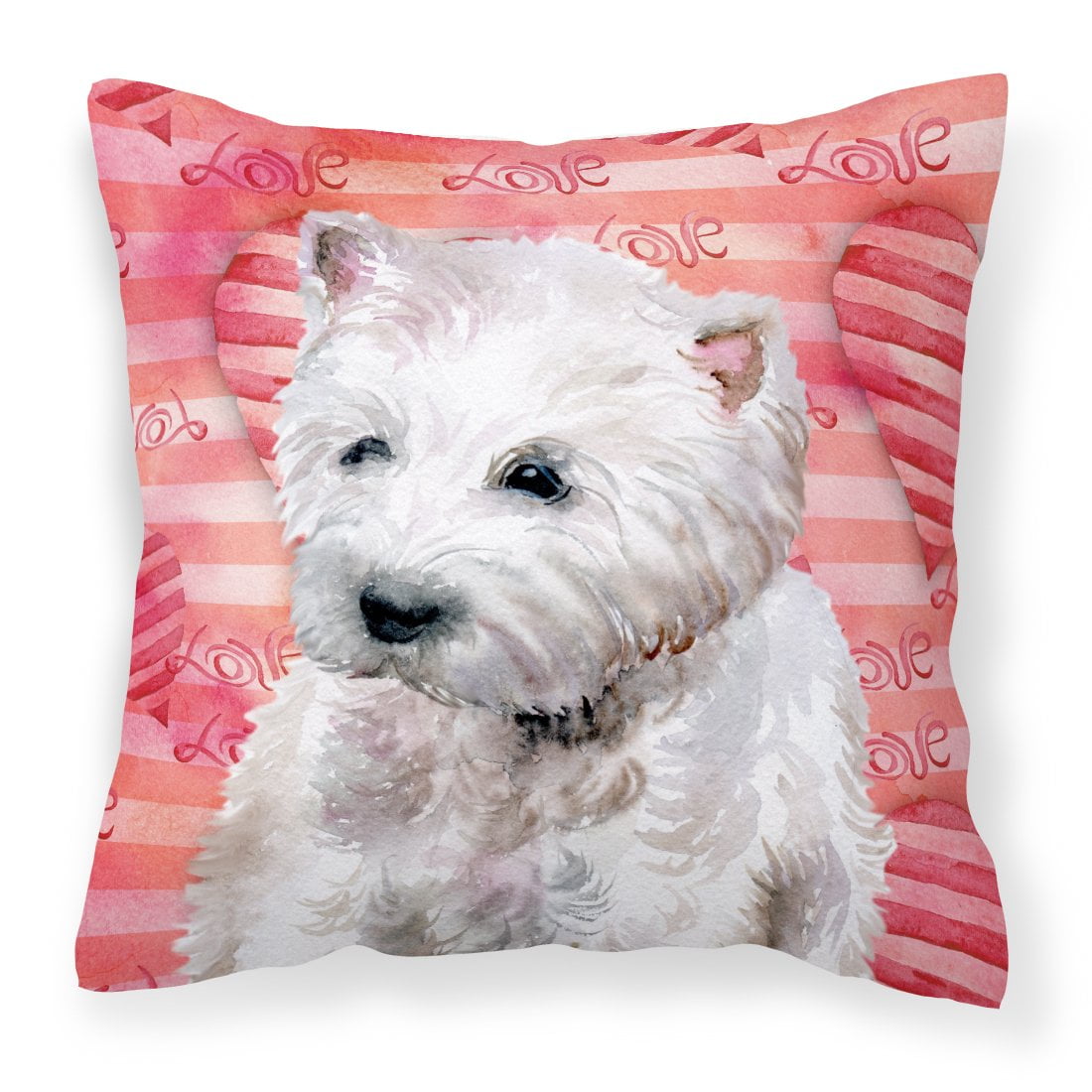 Picture of Carolines Treasures BB9788PW1818 Westie Love Fabric Decorative Pillow