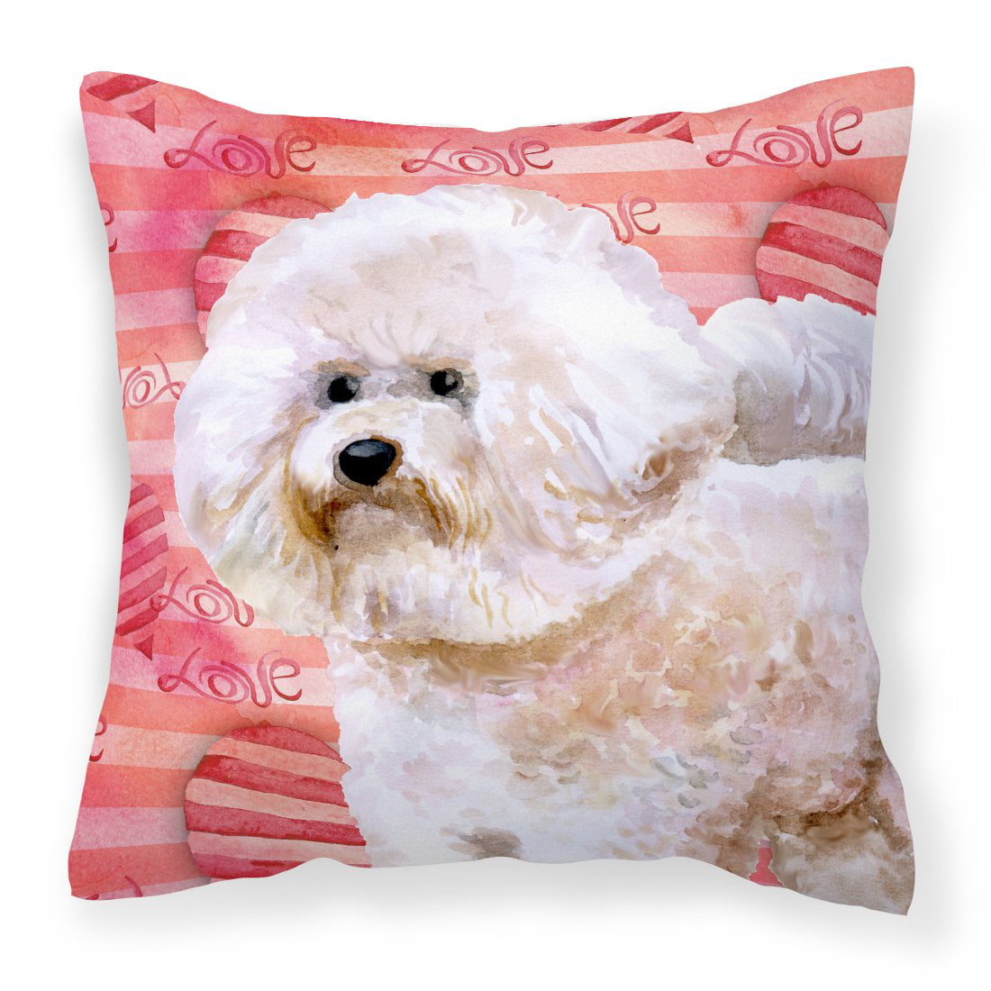 Bichon Frise No.2 Love Fabric Decorative Pillow
