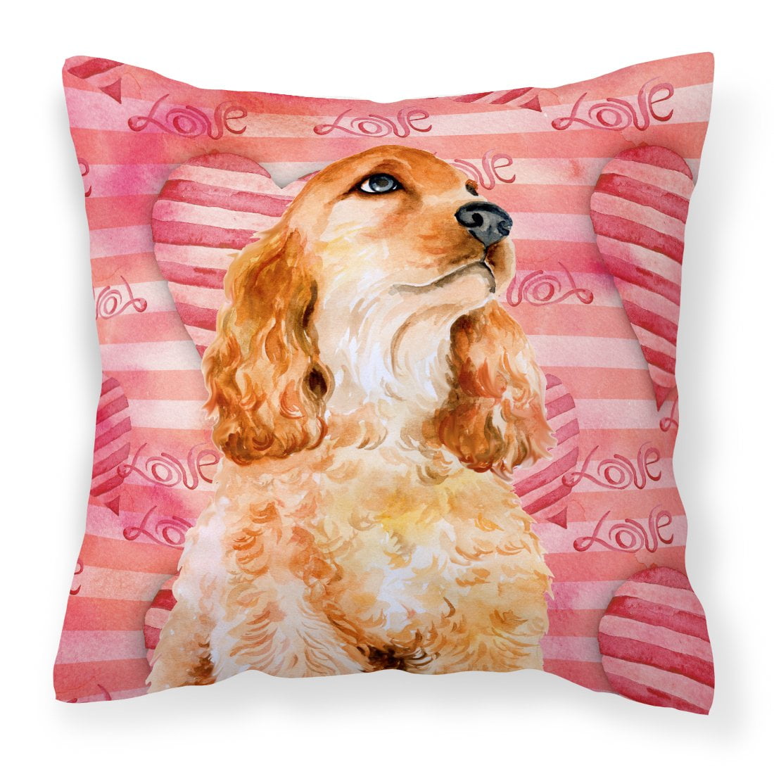Cocker Spaniel Love Fabric Decorative Pillow