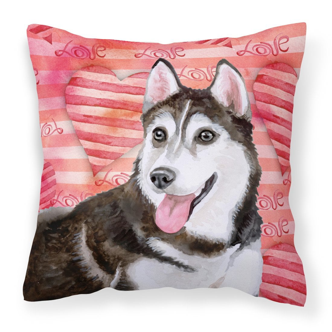 Siberian Husky No.2 Love Fabric Decorative Pillow