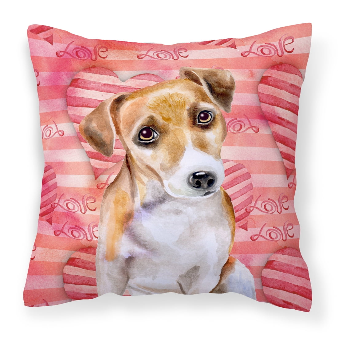 Jack Russell Terrier No.2 Love Fabric Decorative Pillow