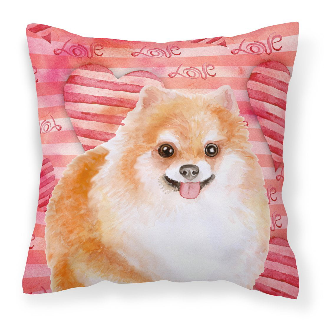 Pomeranian No.2 Love Fabric Decorative Pillow