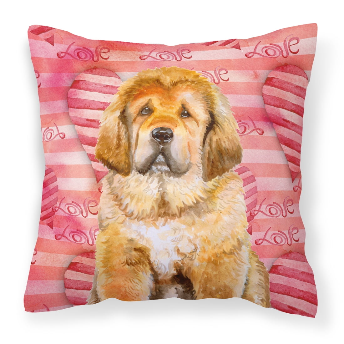 Picture of Carolines Treasures BB9808PW1818 Tibetan Mastiff Love Fabric Decorative Pillow