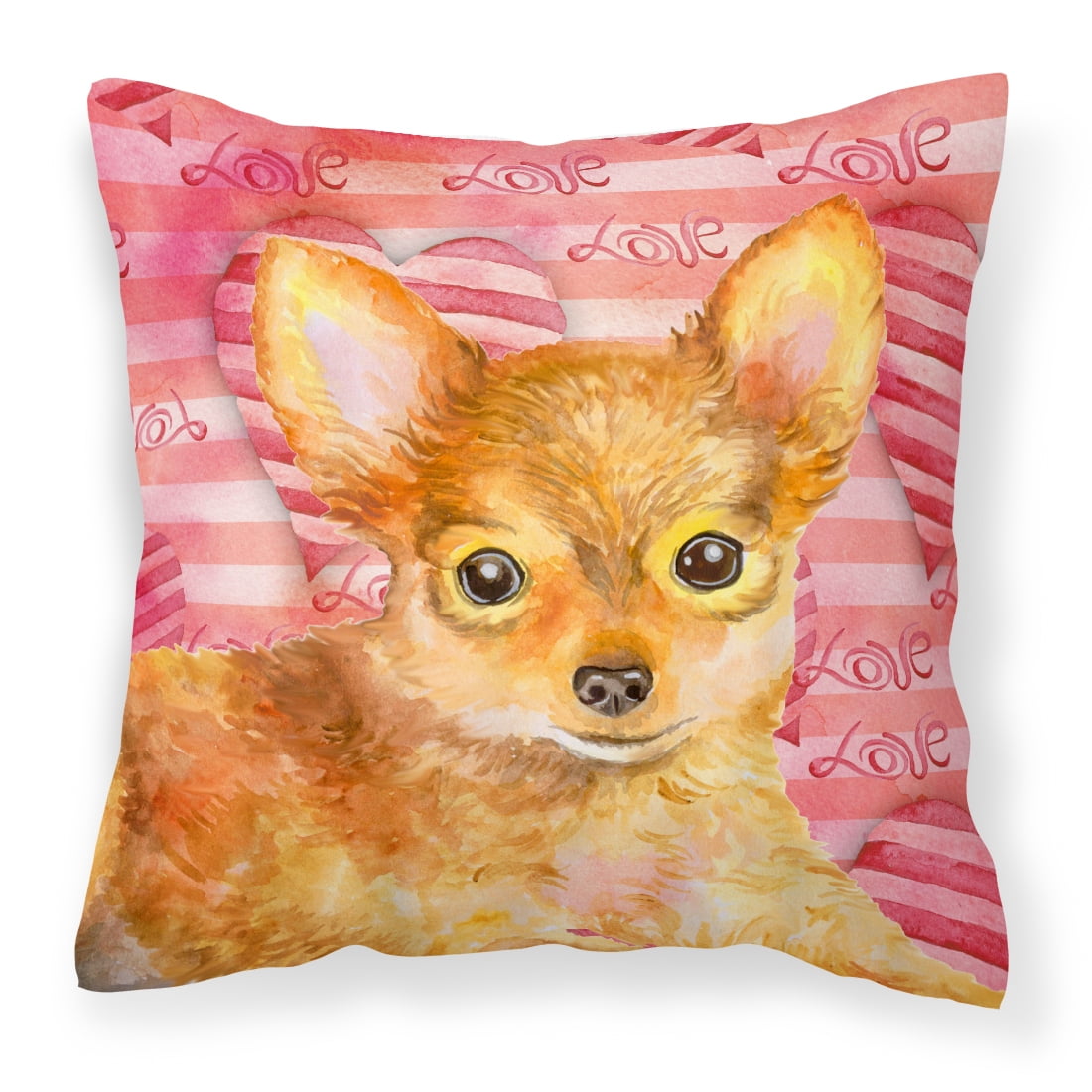 Toy Terrier Love Fabric Decorative Pillow
