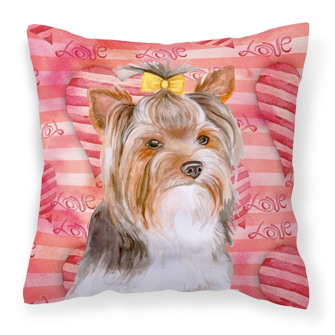 Yorkshire Terrier No.2 Love Fabric Decorative Pillow