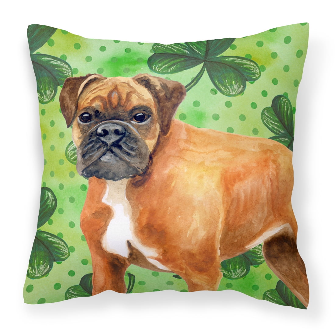 German Boxer St.Patricks Fabric Decorative Pillow
