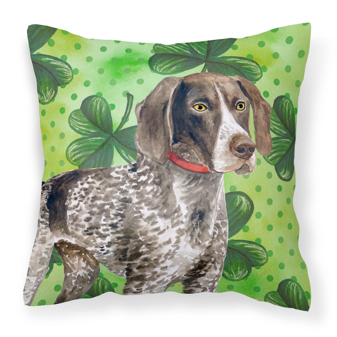 German Shorthaired Pointer St.Patricks Fabric Decorative Pillow