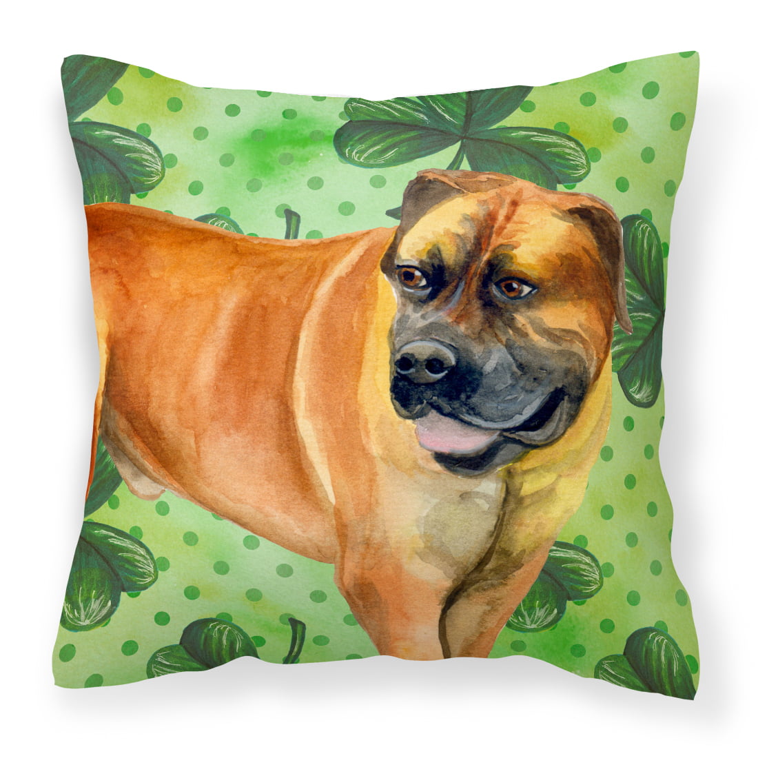 Boerboel Mastiff St.Patricks Fabric Decorative Pillow