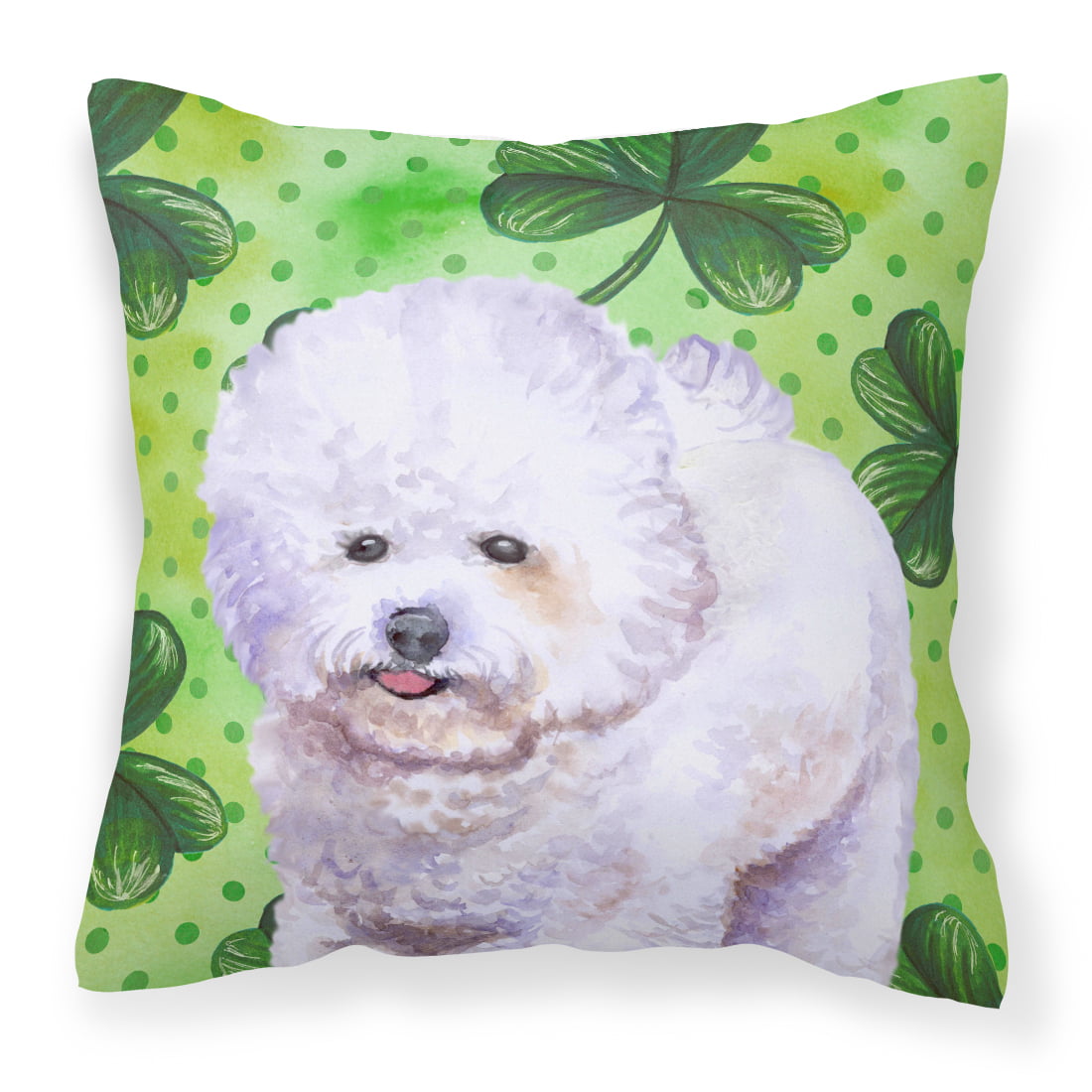 Picture of Carolines Treasures BB9822PW1818 Bichon Frise St.Patricks Fabric Decorative Pillow