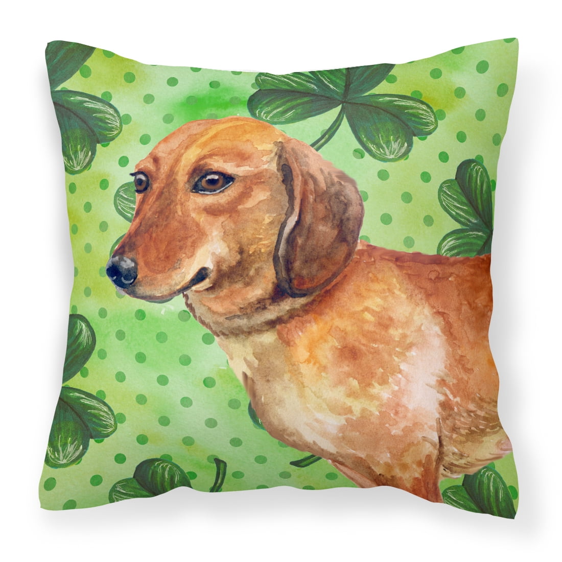 Picture of Carolines Treasures BB9826PW1818 Dachshund St.Patricks Fabric Decorative Pillow