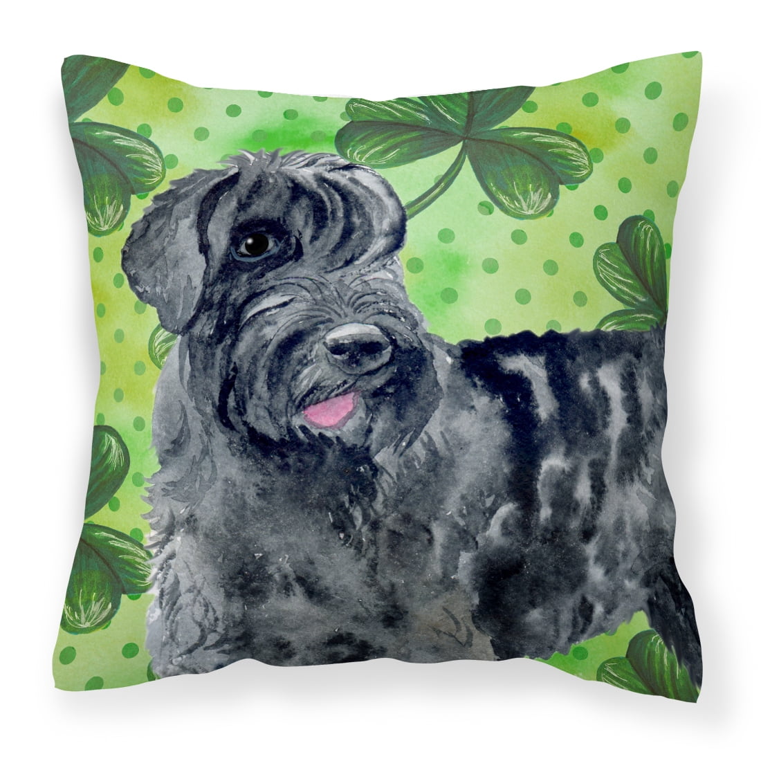 Giant Schnauzer St.Patricks Fabric Decorative Pillow