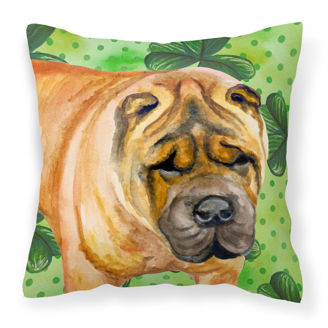 Shar Pei St.Patricks Fabric Decorative Pillow