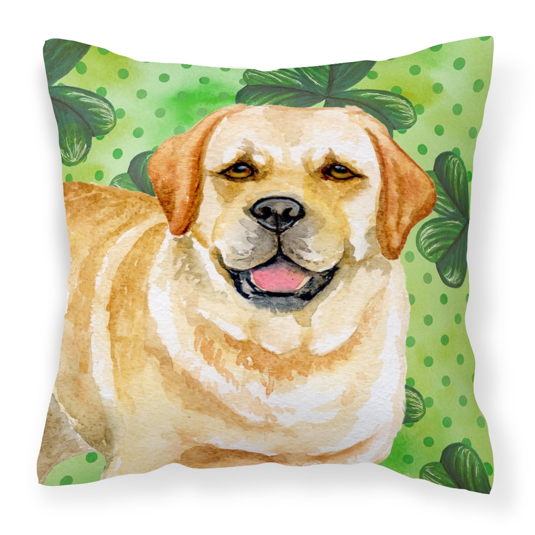 Golden Retriever St.Patricks Fabric Decorative Pillow