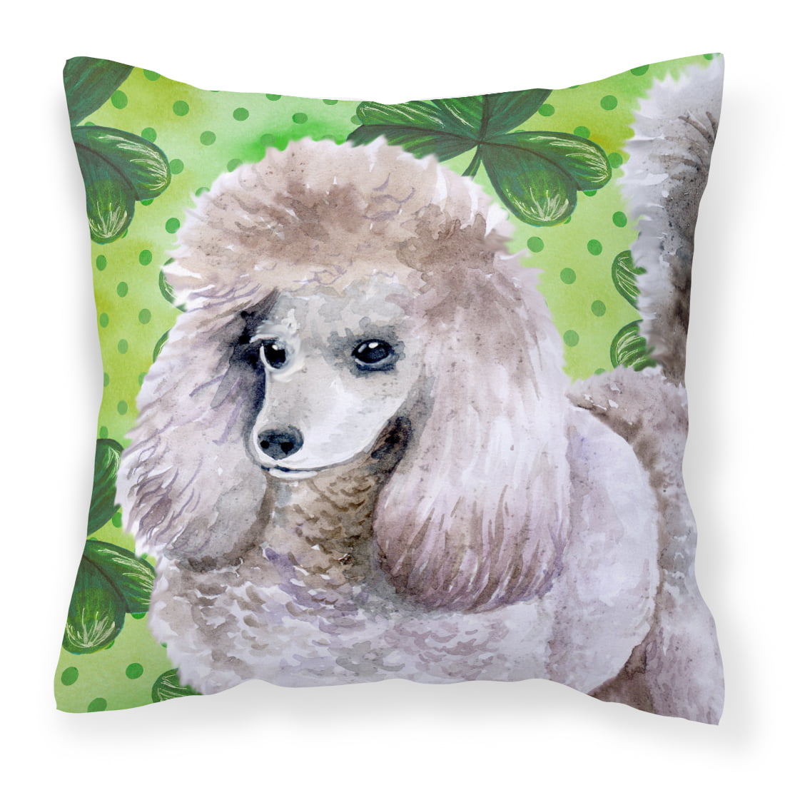Poodle St.Patricks Fabric Decorative Pillow