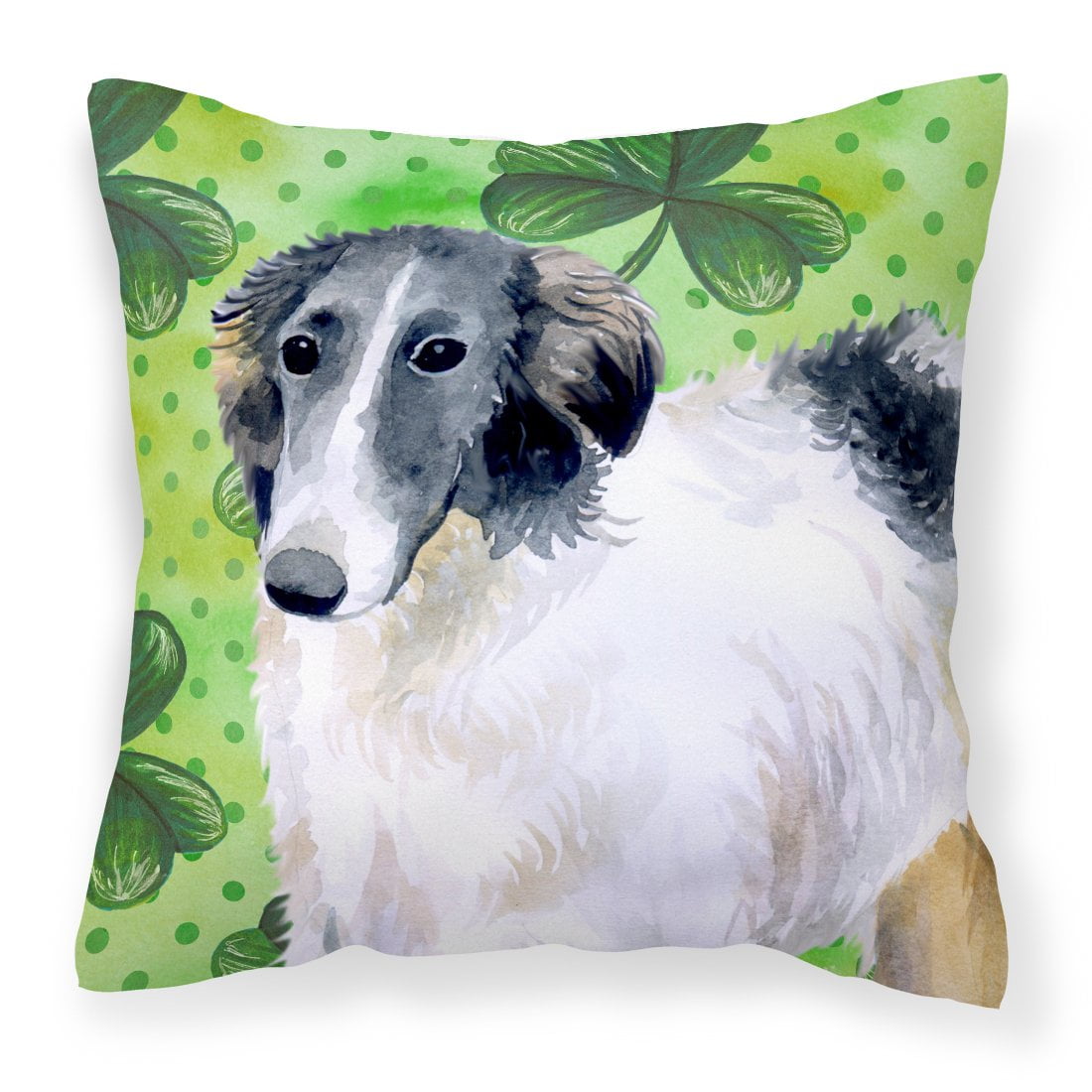 BB9846PW1818 Borzoi St.Patricks Fabric Decorative Pillow