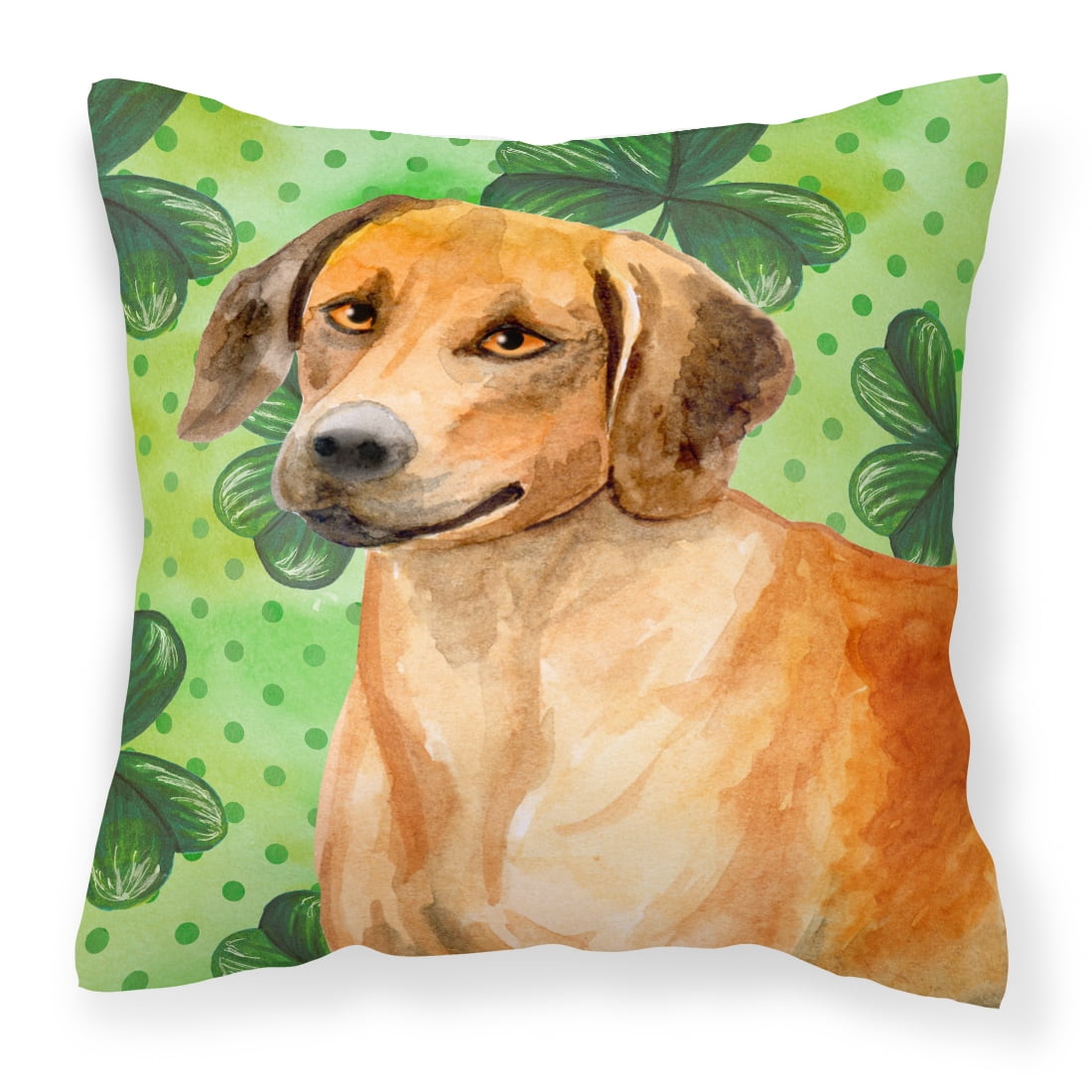 BB9850PW1818 Rhodesian Ridgeback St.Patricks Fabric Decorative Pillow