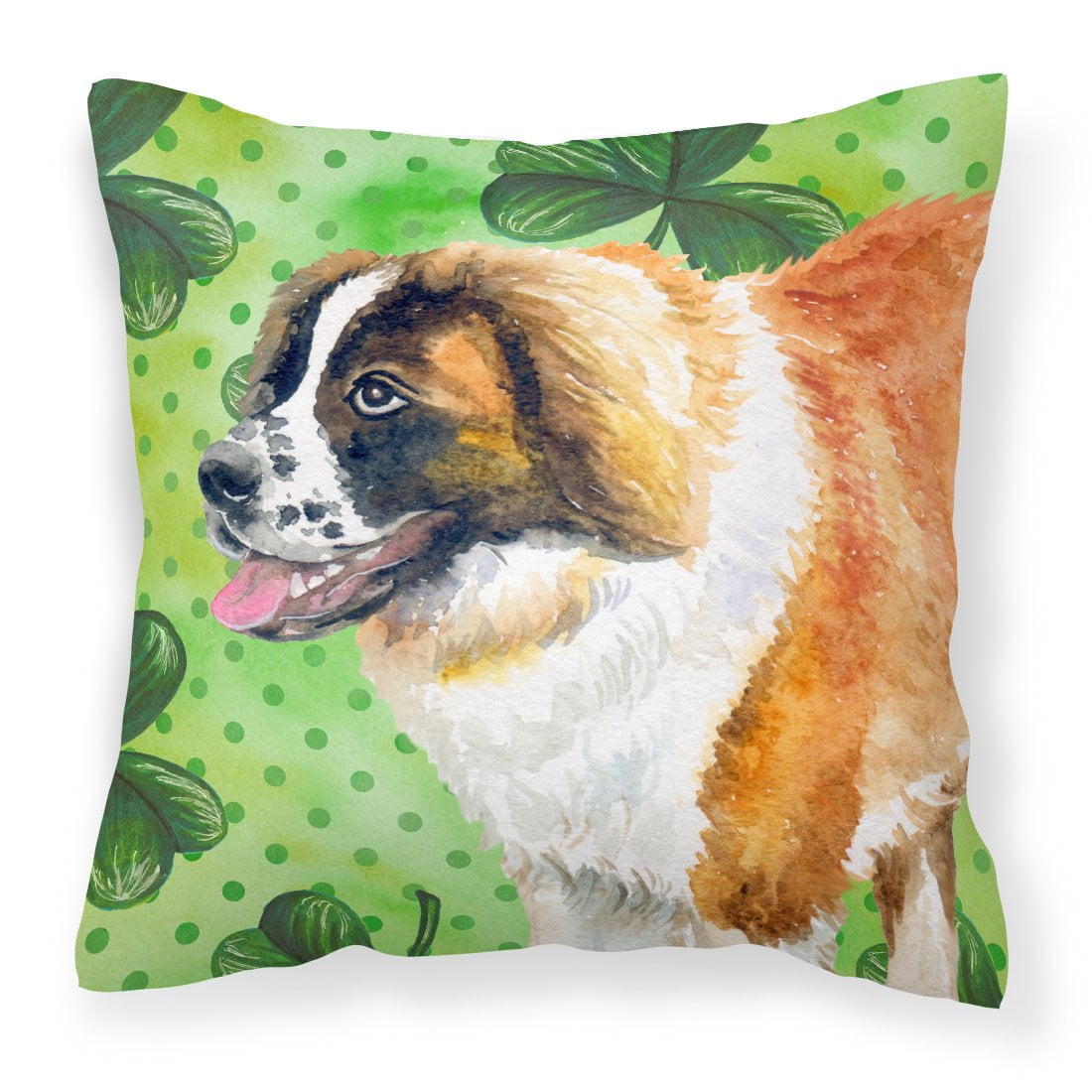Saint Bernard St.Patricks Fabric Decorative Pillow