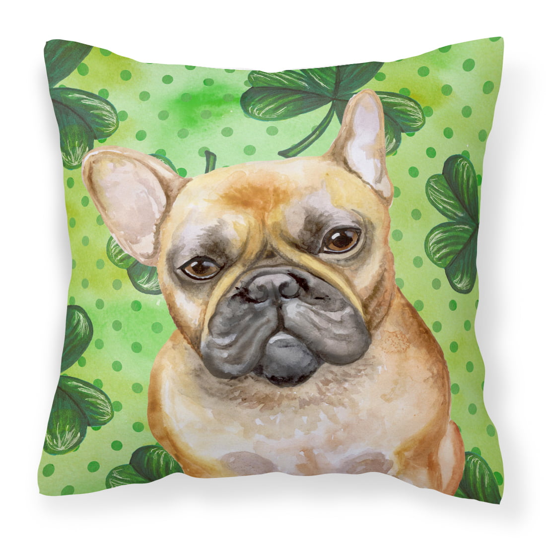 French Bulldog St.Patricks Fabric Decorative Pillow