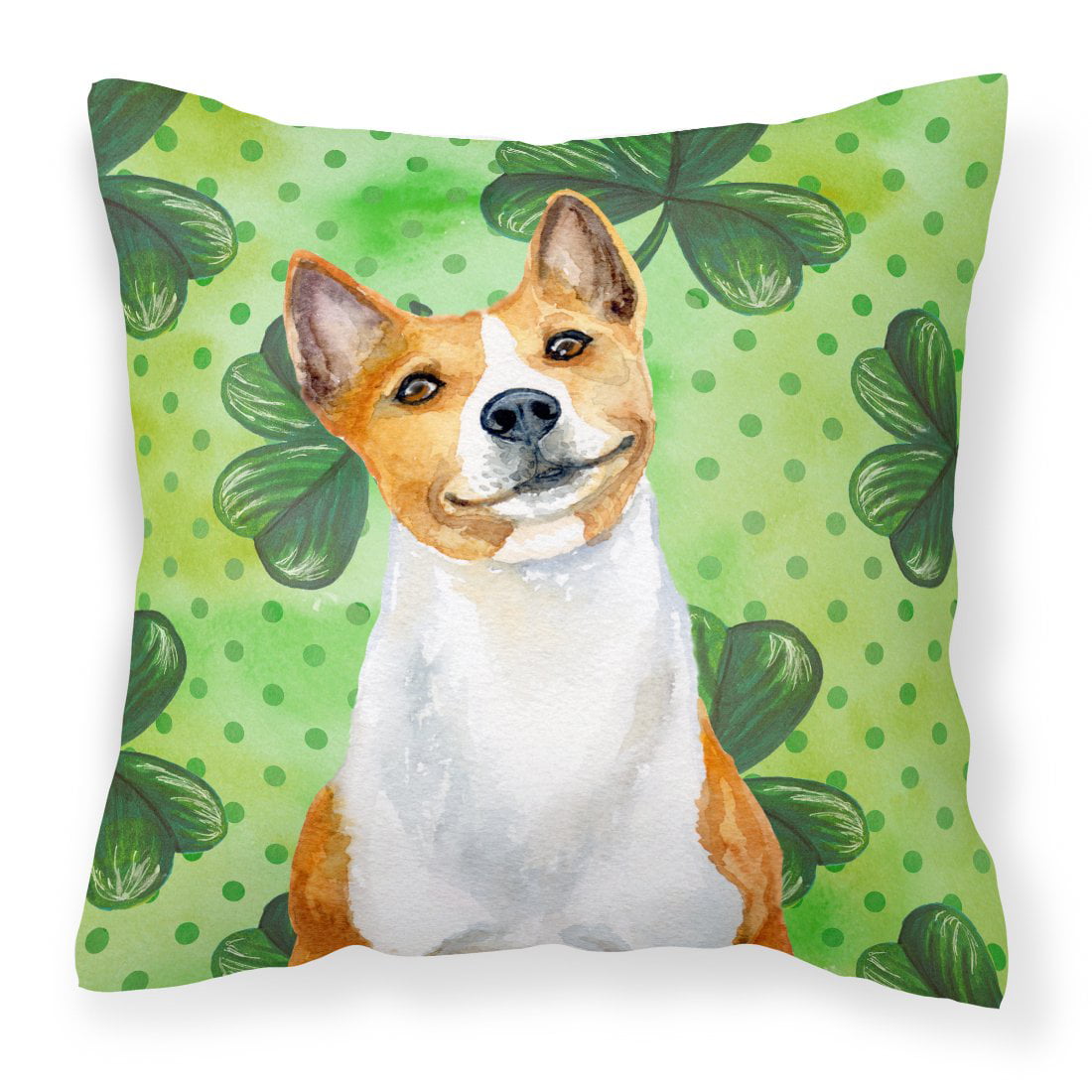 Basenji St.Patricks Fabric Decorative Pillow