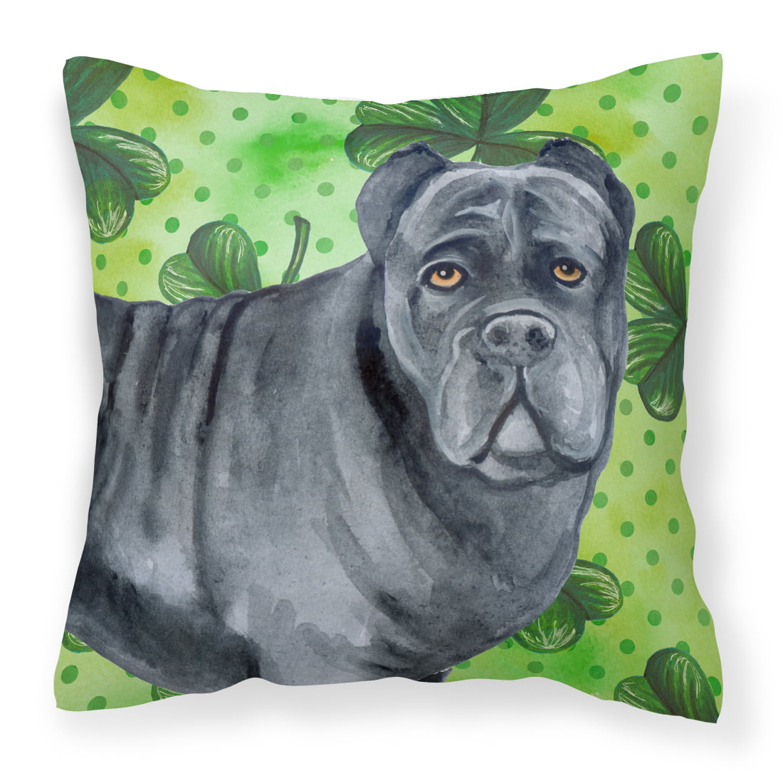BB9868PW1818 Cane Corso St.Patricks Fabric Decorative Pillow