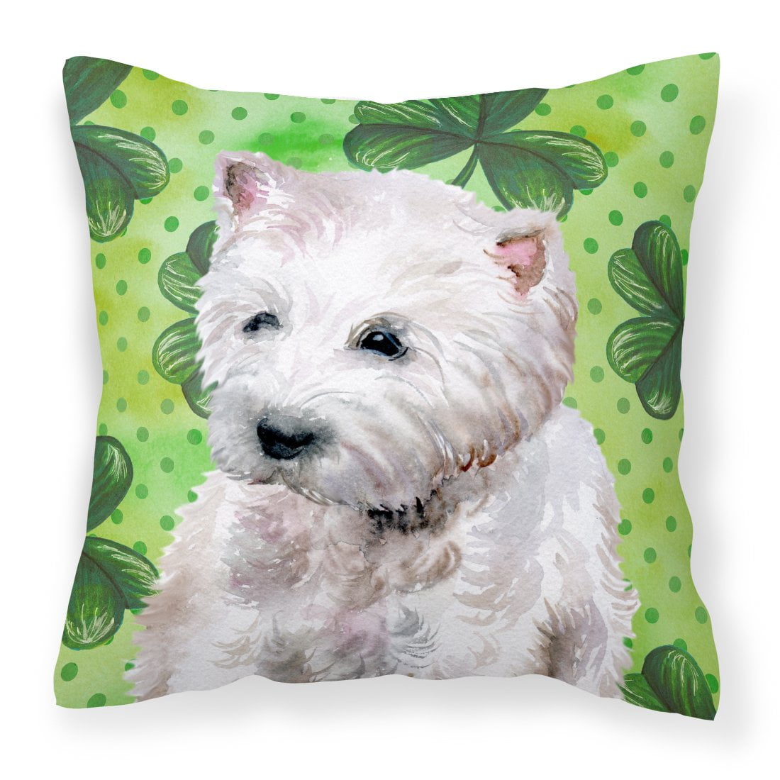 Westie St.Patricks Fabric Decorative Pillow