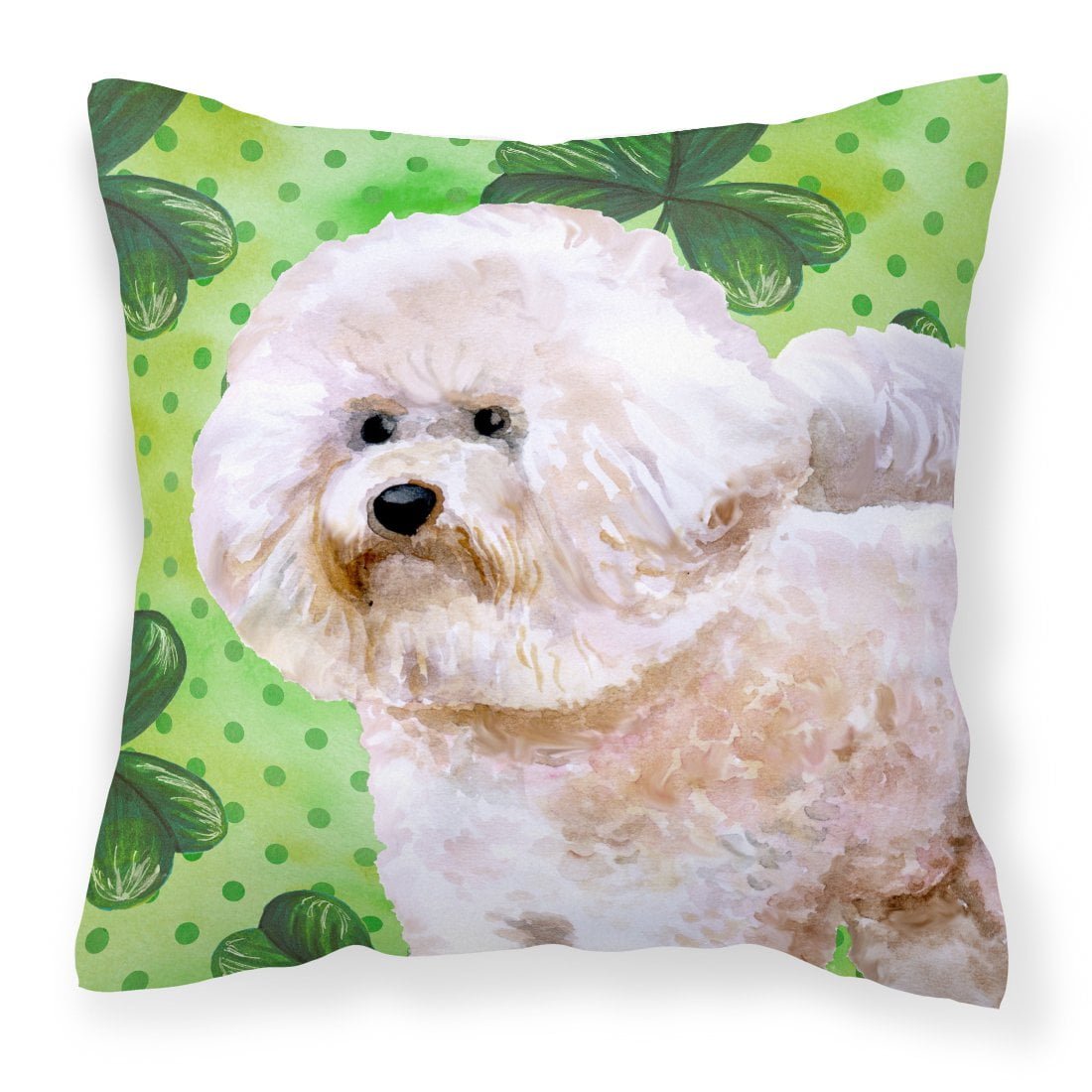 Bichon Frise No.2 St.Patricks Fabric Decorative Pillow