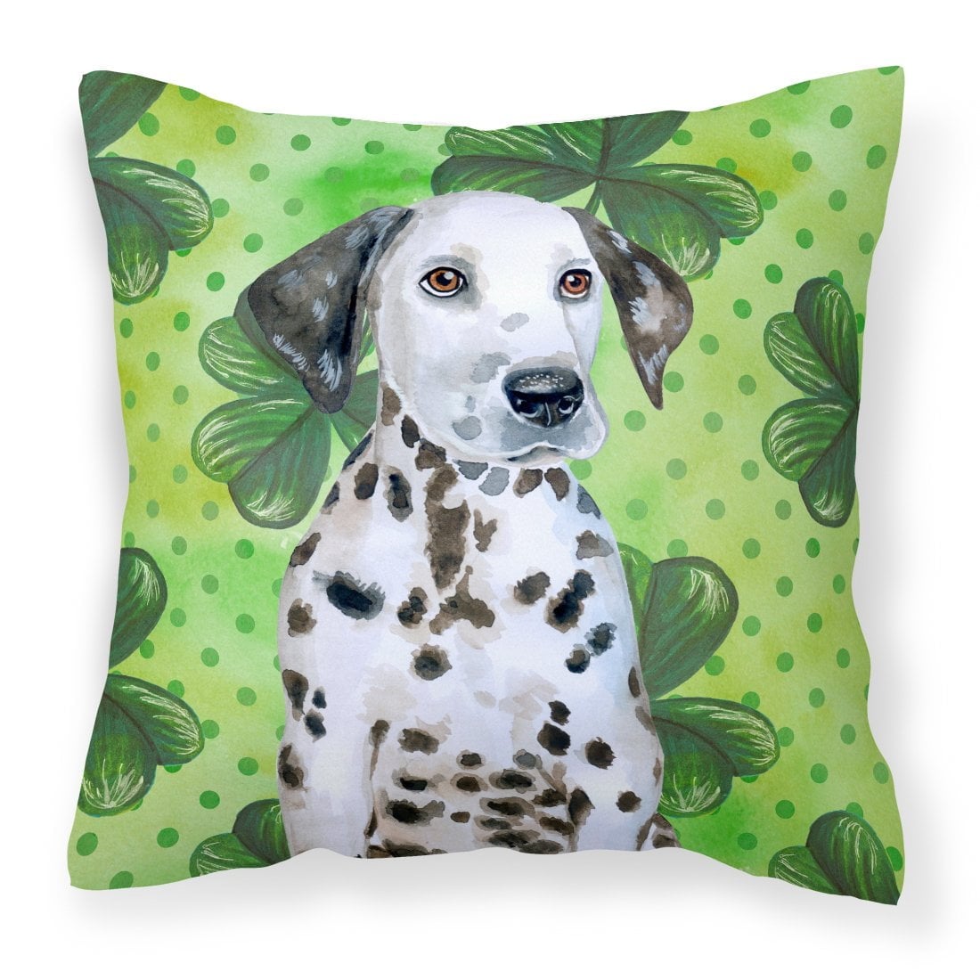 Dalmatian Puppy St.Patricks Fabric Decorative Pillow