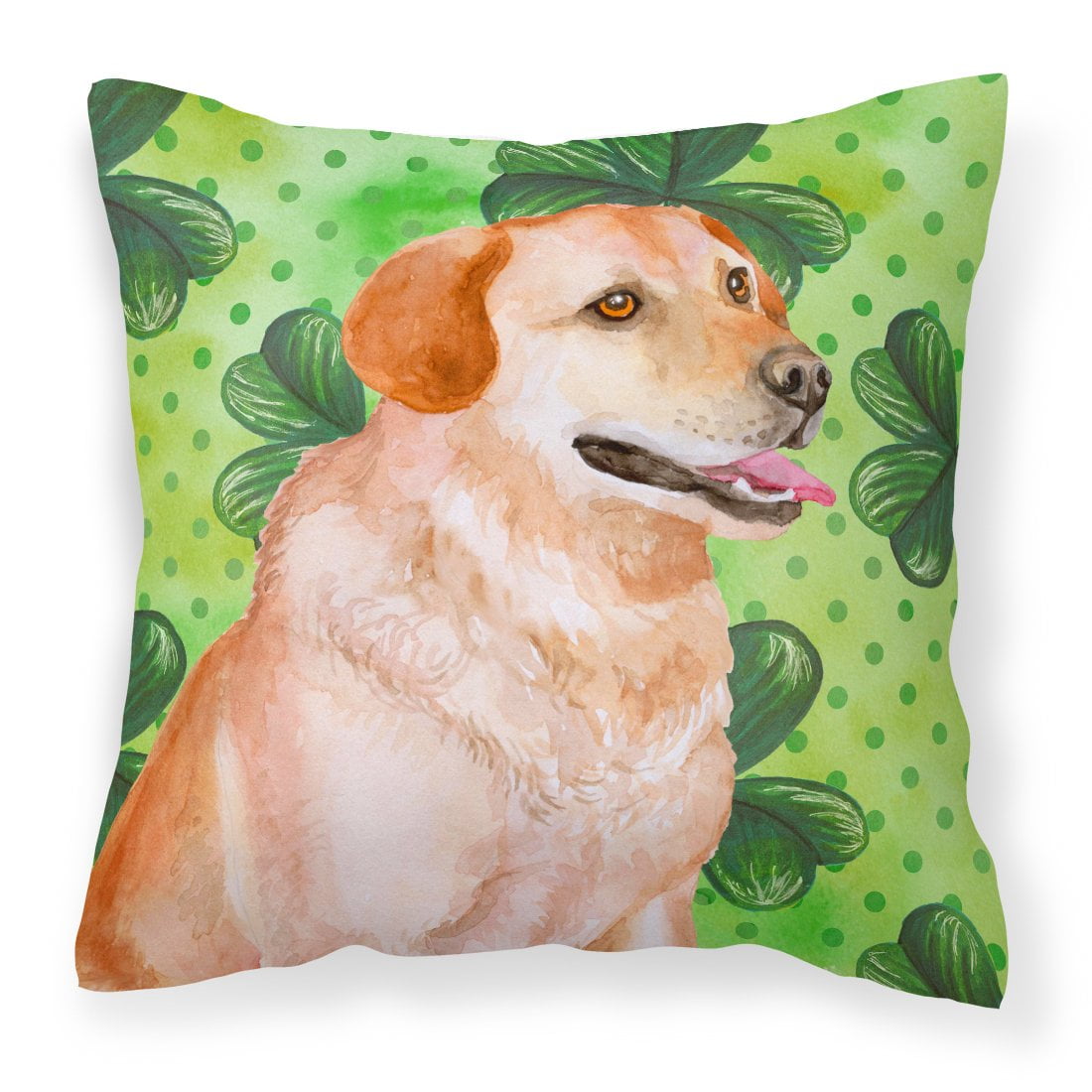 Picture of Carolines Treasures BB9888PW1818 Labrador Retriever St.Patricks Fabric Decorative Pillow