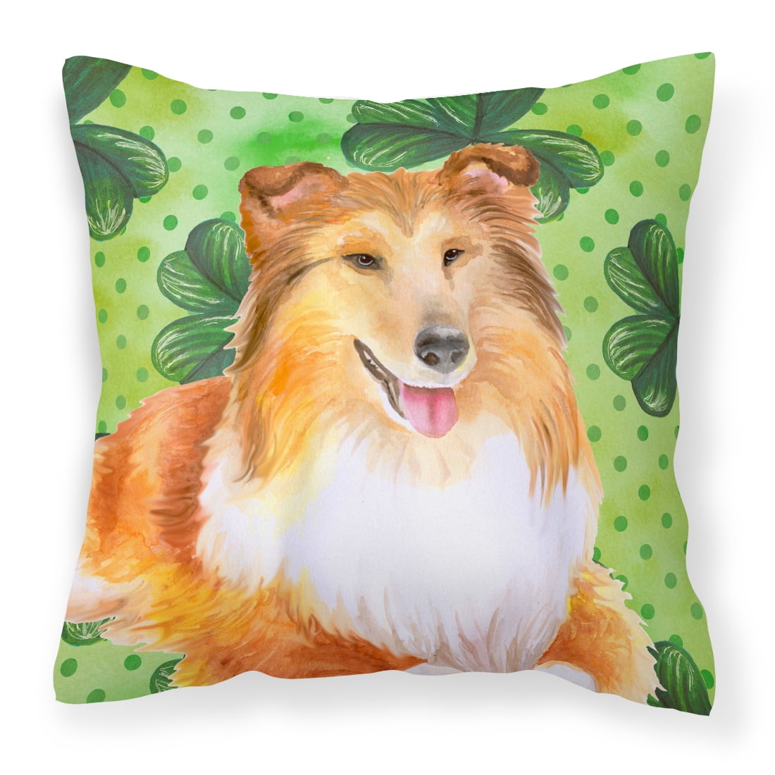 Sheltie St.Patricks Fabric Decorative Pillow