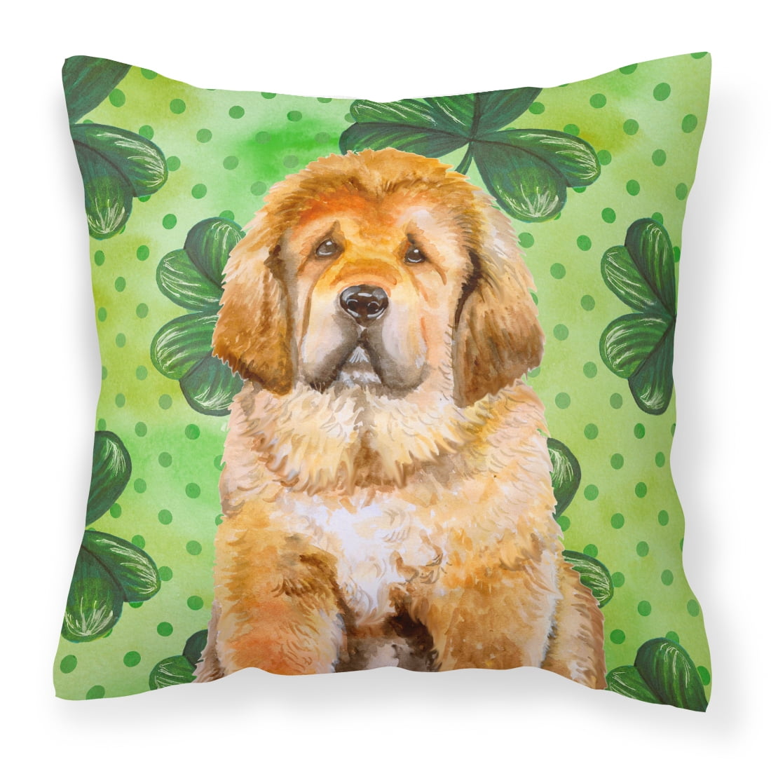 Tibetan Mastiff St.Patricks Fabric Decorative Pillow