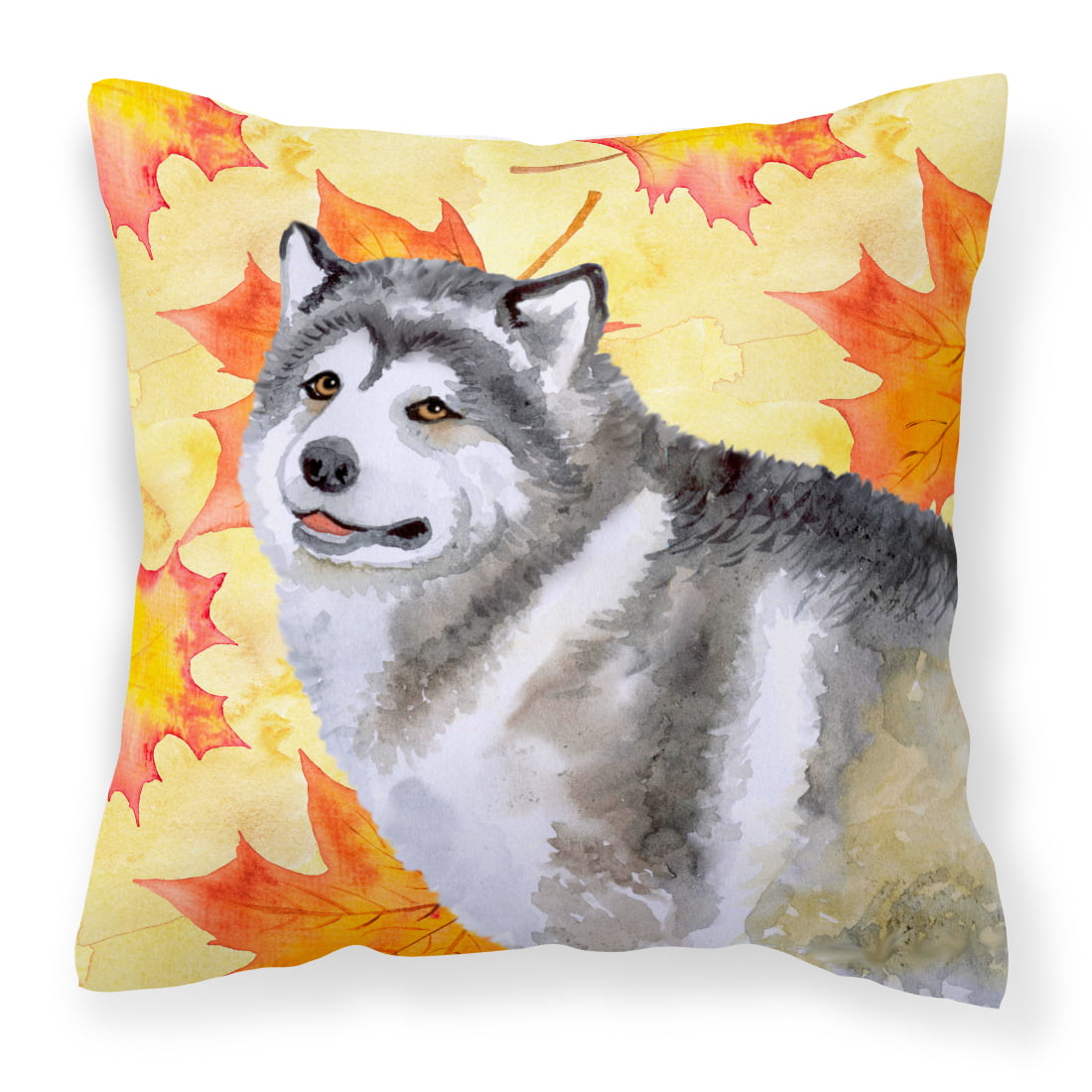 Alaskan Malamute Fall Fabric Decorative Pillow