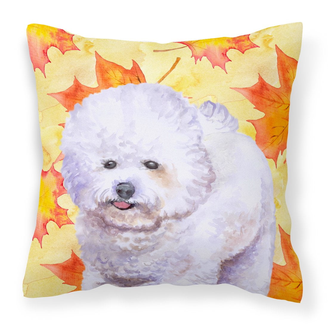 BB9909PW1818 Bichon Frise Fall Fabric Decorative Pillow