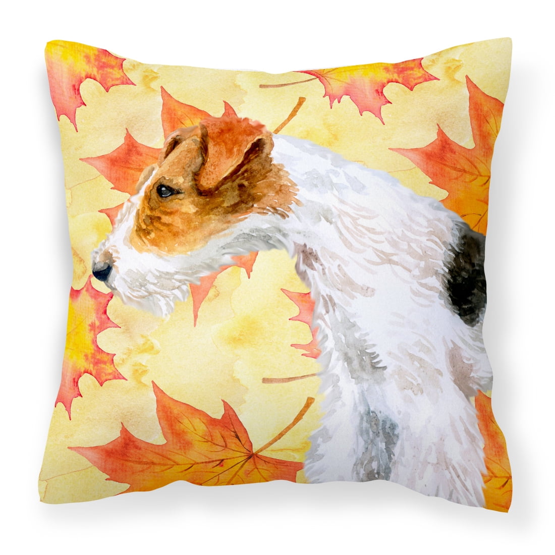 BB9911PW1818 Fox Terrier Fall Fabric Decorative Pillow