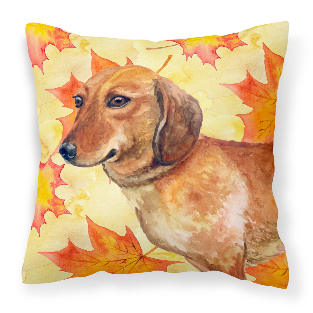 Dachshund Fall Fabric Decorative Pillow