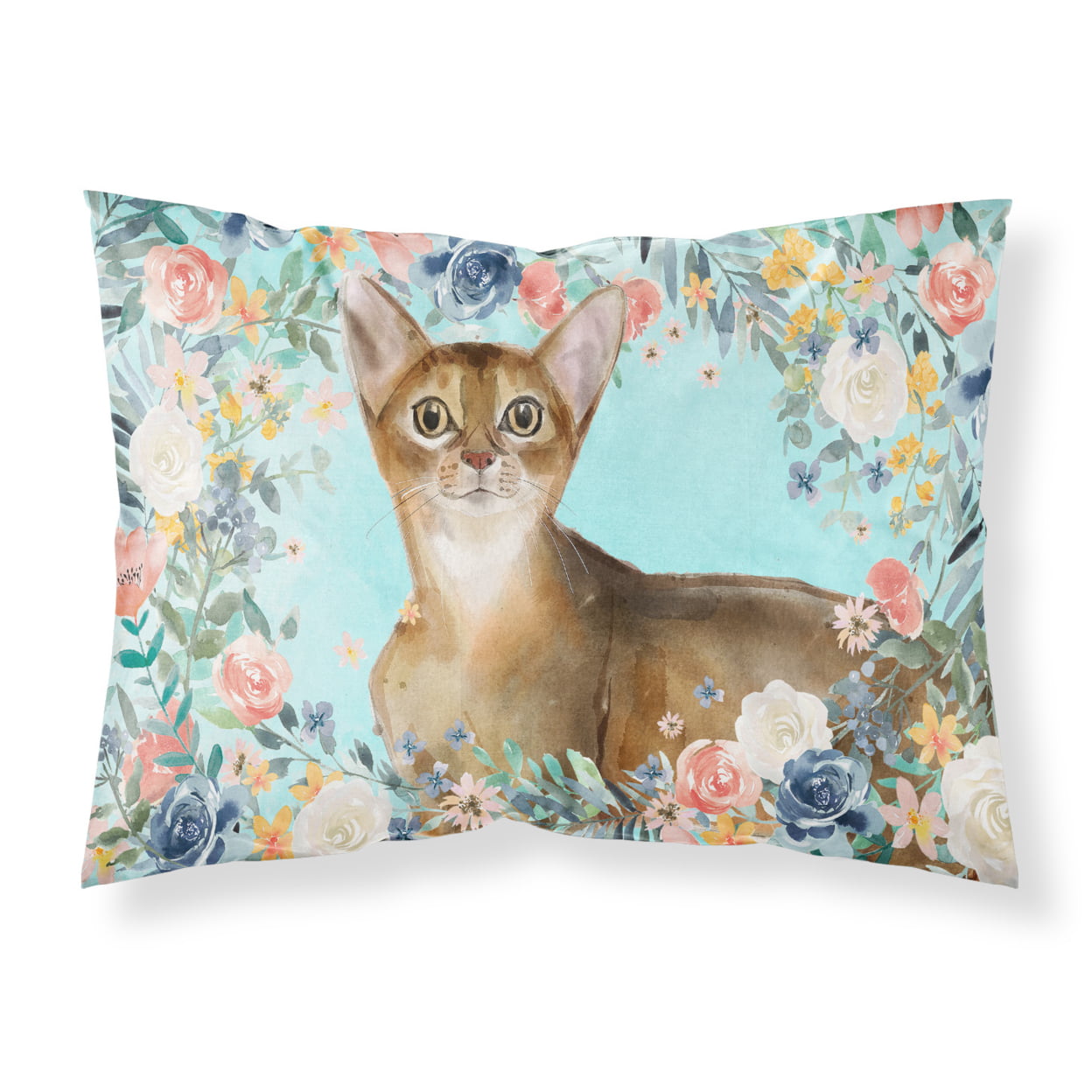 CK3386PILLOWCASE Abyssinian Spring Flowers Fabric Standard Pillowcase