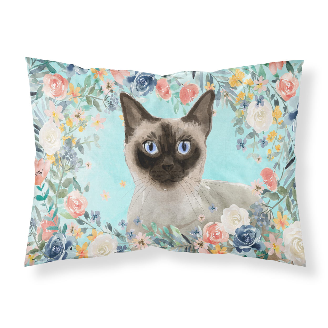 CK3398PILLOWCASE Siamese Spring Flowers Fabric Standard Pillowcase