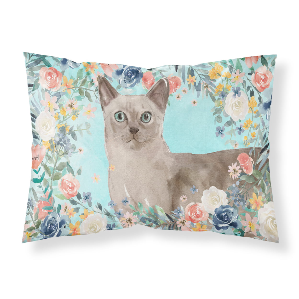 Tonkinese Spring Flowers Fabric Standard Pillowcase