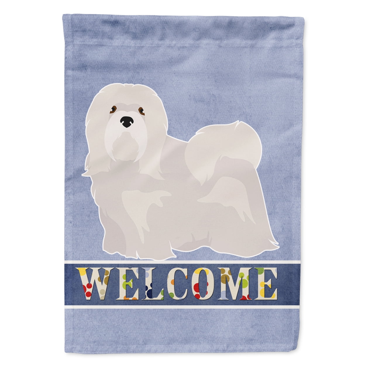 White Lhasa Apso Welcome Garden Size Flag