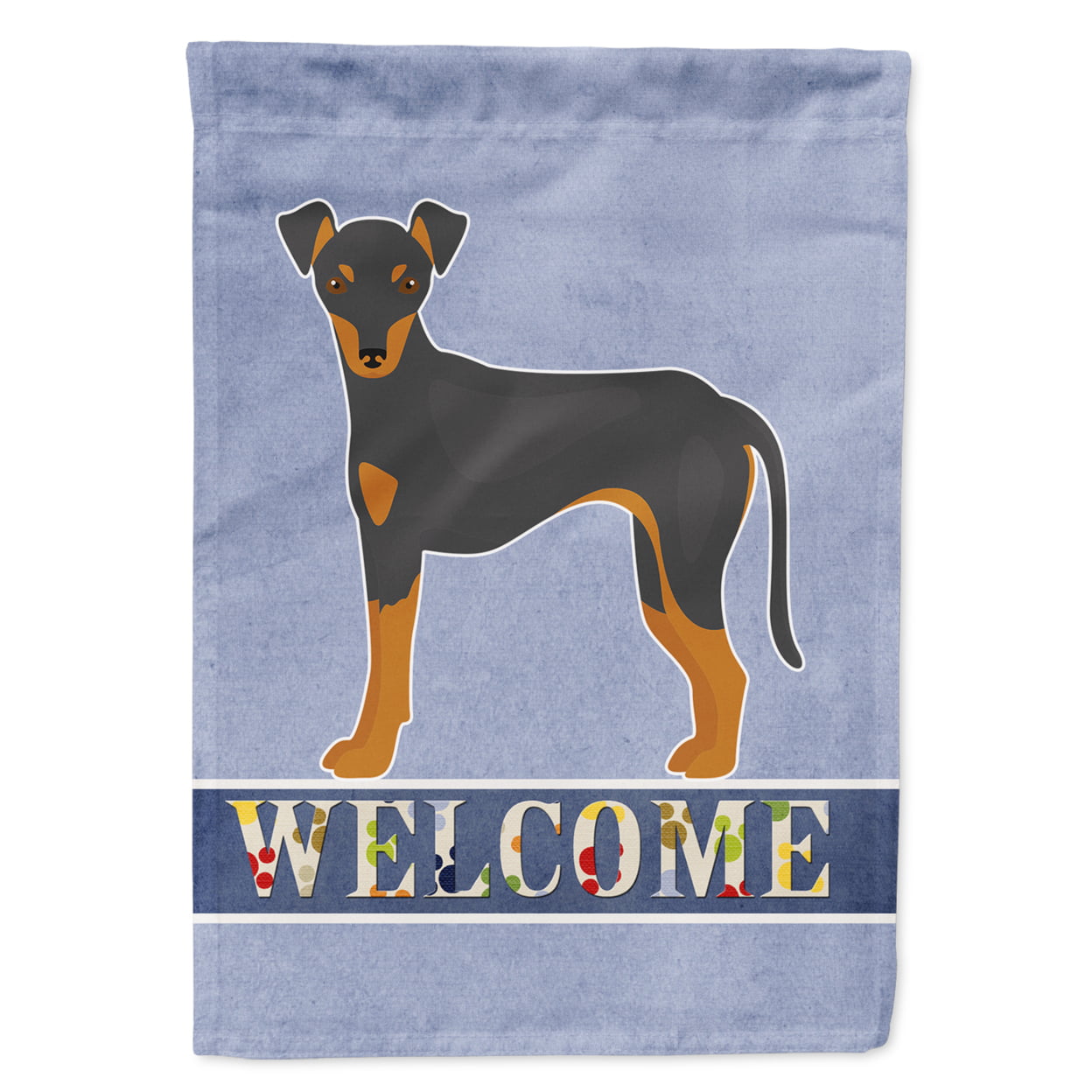 Manchester Terrier Welcome Garden Size Flag