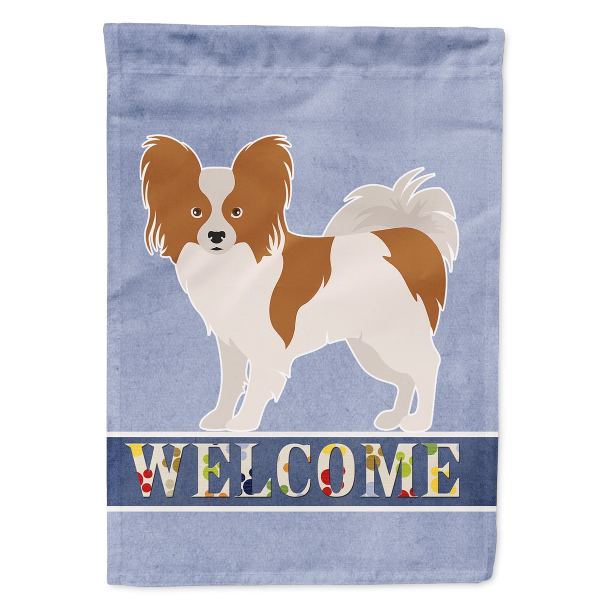 Papillon Welcome Garden Size Flag