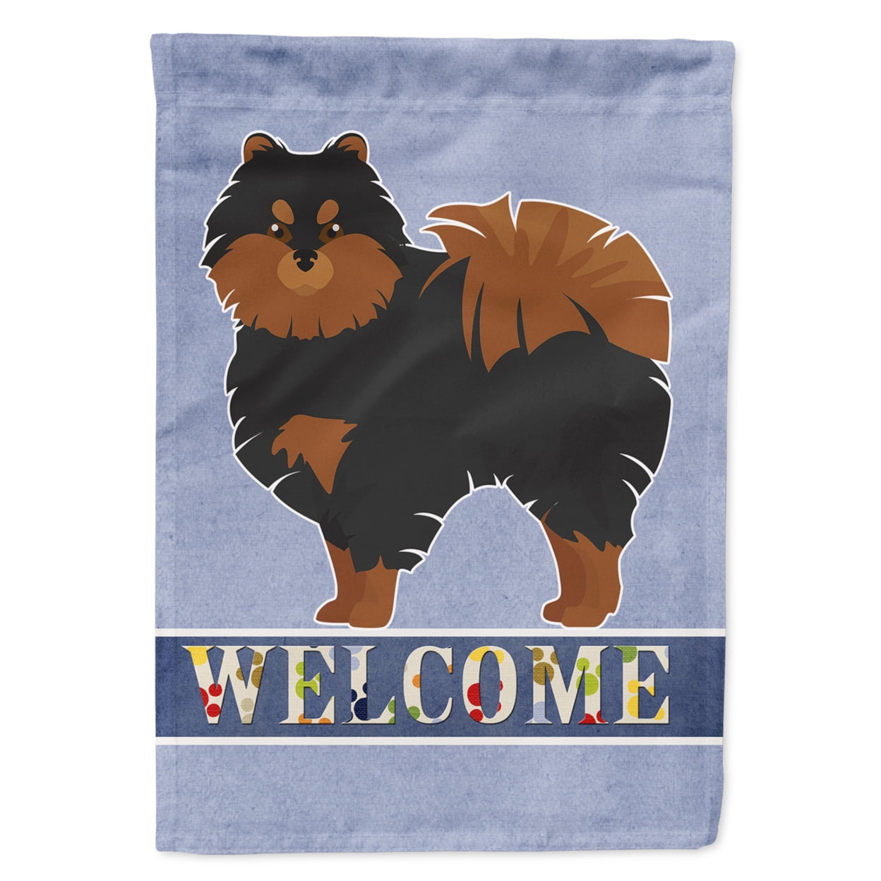Pomeranian Welcome Garden Size Flag